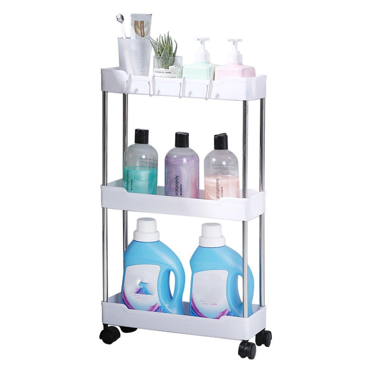 Multi Layer Rolling Storage Cart Kitchen Bathroom Organizer Shelf with Wheels - 4-Black