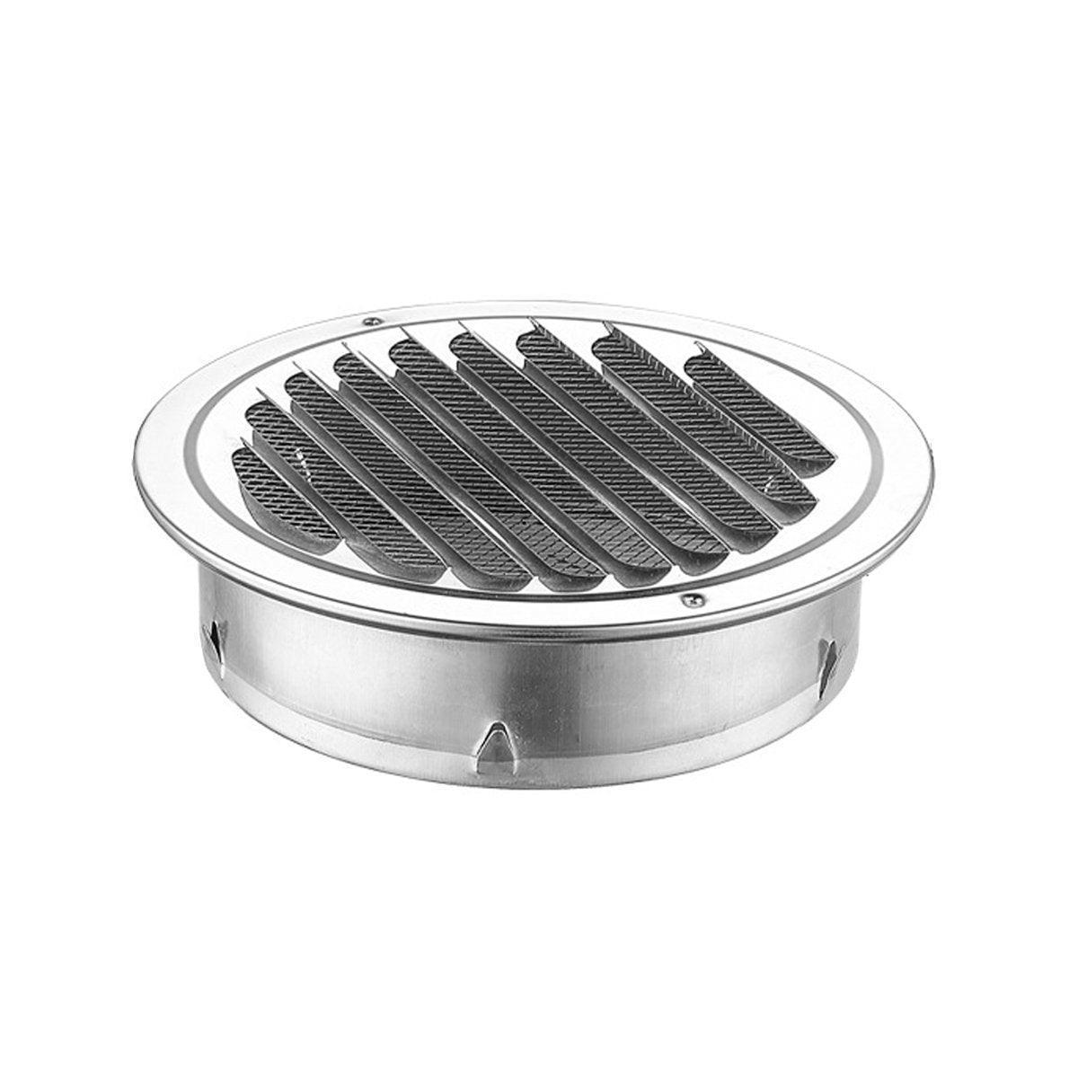 Stainless Steel Exhaust Fan Vent Outlet Flat Hood for Bathroom Kitchen Outlet - 100mm