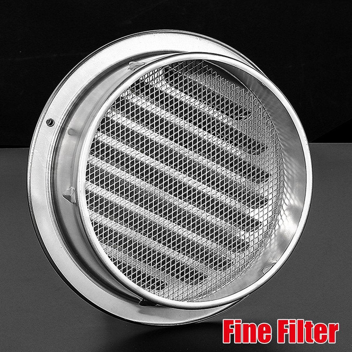 Stainless Steel Exhaust Fan Vent Outlet Flat Hood for Bathroom Kitchen Outlet - 150mm