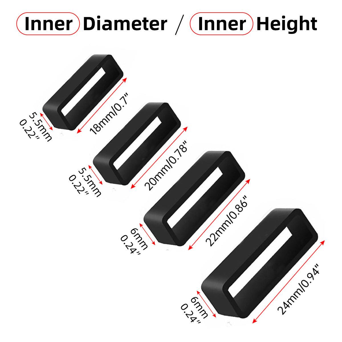 4/8pcs Watch Silicone Gel Ring Bracelet Rubber Bands for Men Women Fashion - 20mm-8pcs