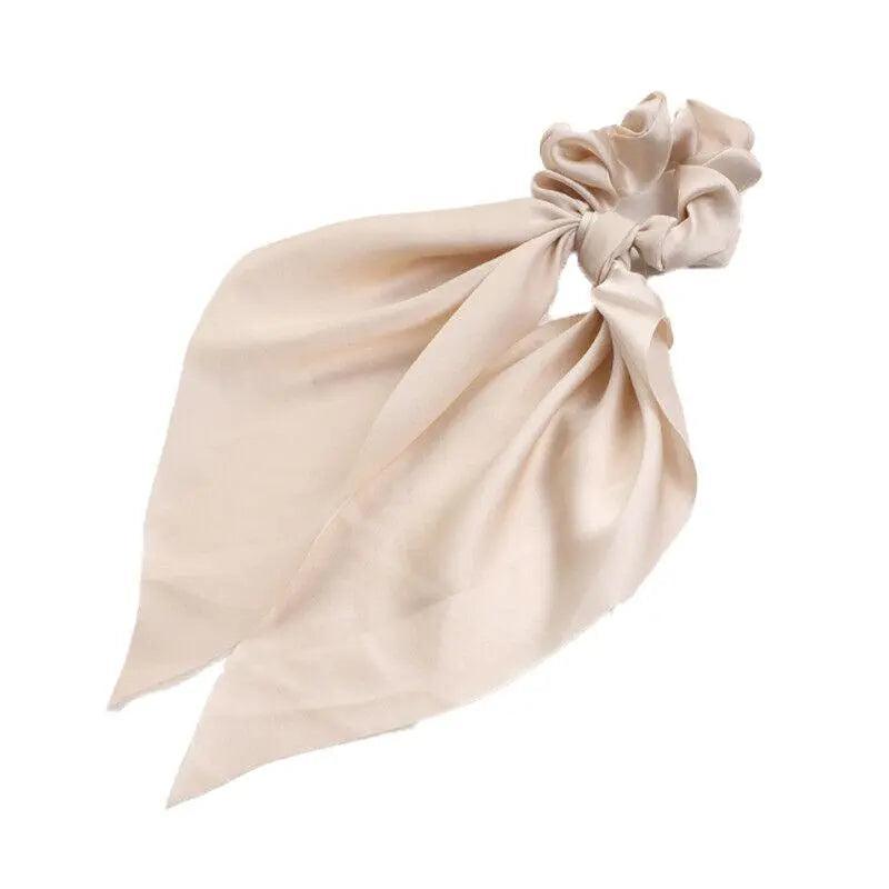 Chiffon Ponytail Scarf Bow Elastic Hair Rope Tie Scrunchies Ribbon Hair Bands - Purple