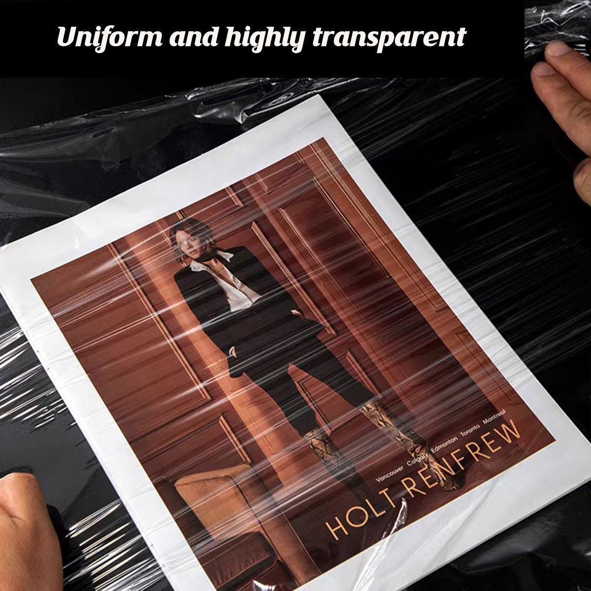 Stretch Film PE Winding Film Transparent 45CM Wide Logistics Wrapping Film