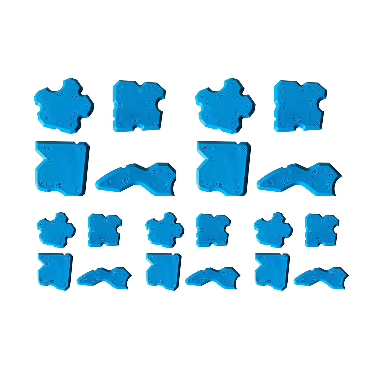 20pcs Caulk Smear Scraper Set Kitchen Bathroom Sink Sealant Joint Finishing Tool - Sky Blue