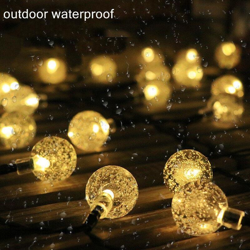 100/200Led Solar Globe String Lights Fairy Festoon Outdoor Party Decor - 22M 200LED