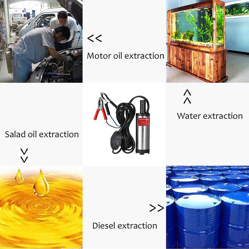 Dc 12V Submersible Pump For Oil Water Oil Diesel Fuel Transfer Pump Refueling