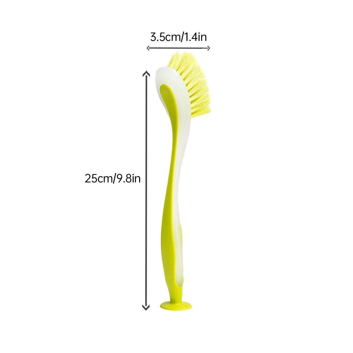 Multi Functional Long Handle Cleaning Brush Vertical Suction Kitchen Brush - Red