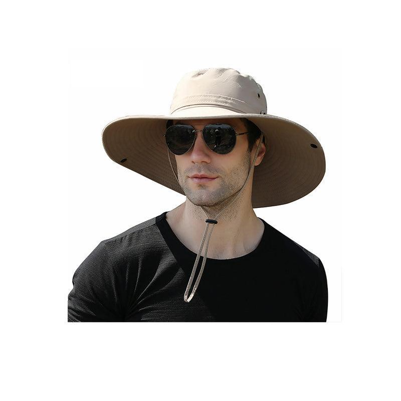 Outdoor Uv Protection Sun Hat Wide Brim Cap Quick-Drying Hat For Fishing Hiking - Navy
