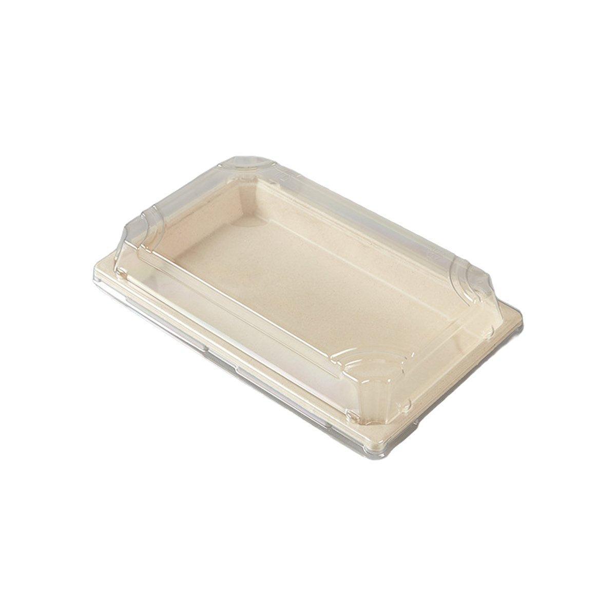 50pcs Eco-Friendly Sushi Box Rectangular Biodegradable Lunch Packaging Plate - 13.9 cm x 7.9 cm x 4.5 cm