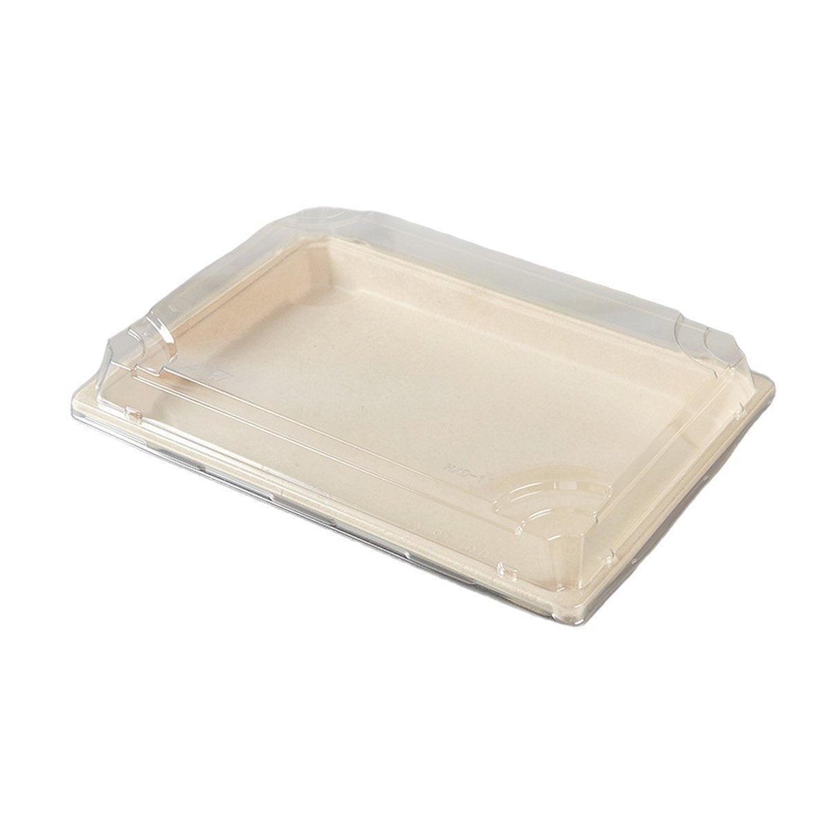 50pcs Eco-Friendly Sushi Box Rectangular Biodegradable Lunch Packaging Plate - 16 cm x 9 cm x 4.5 cm