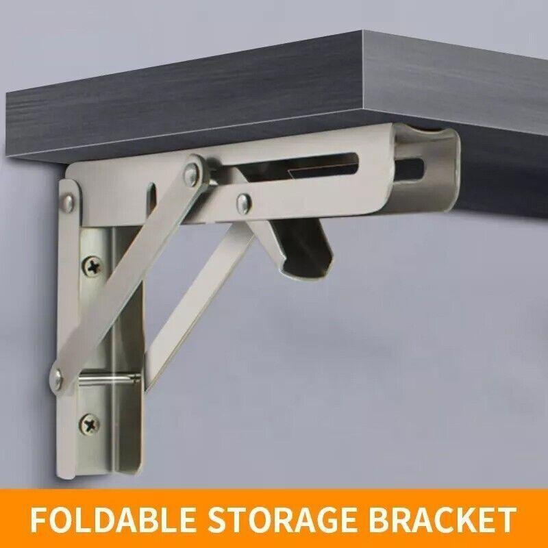 10-20" Heavy-Duty Stainless Steel Folding Table Bracket 200Kg Load - 14In(2PCS)