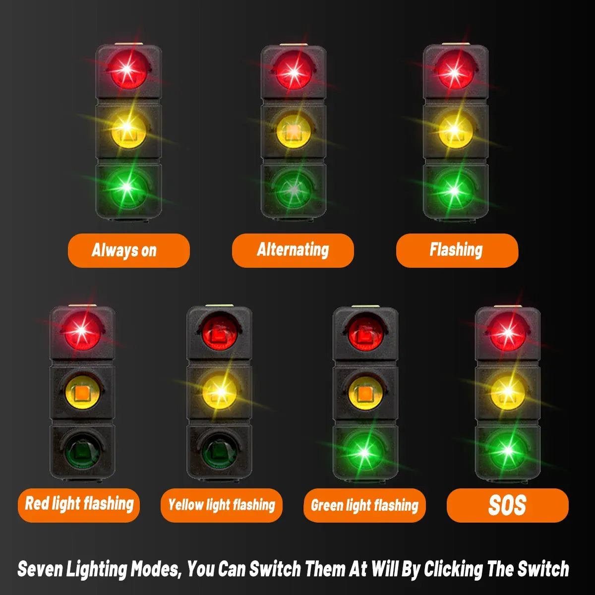1-Piece USB-Rechargeable Three-Colour Bicycle Tail Light