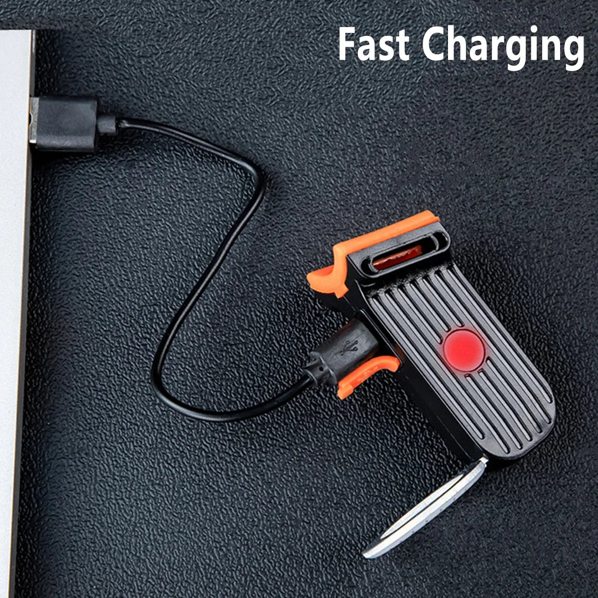 1-Piece USB-Rechargeable Circular Bicycle Tail Light