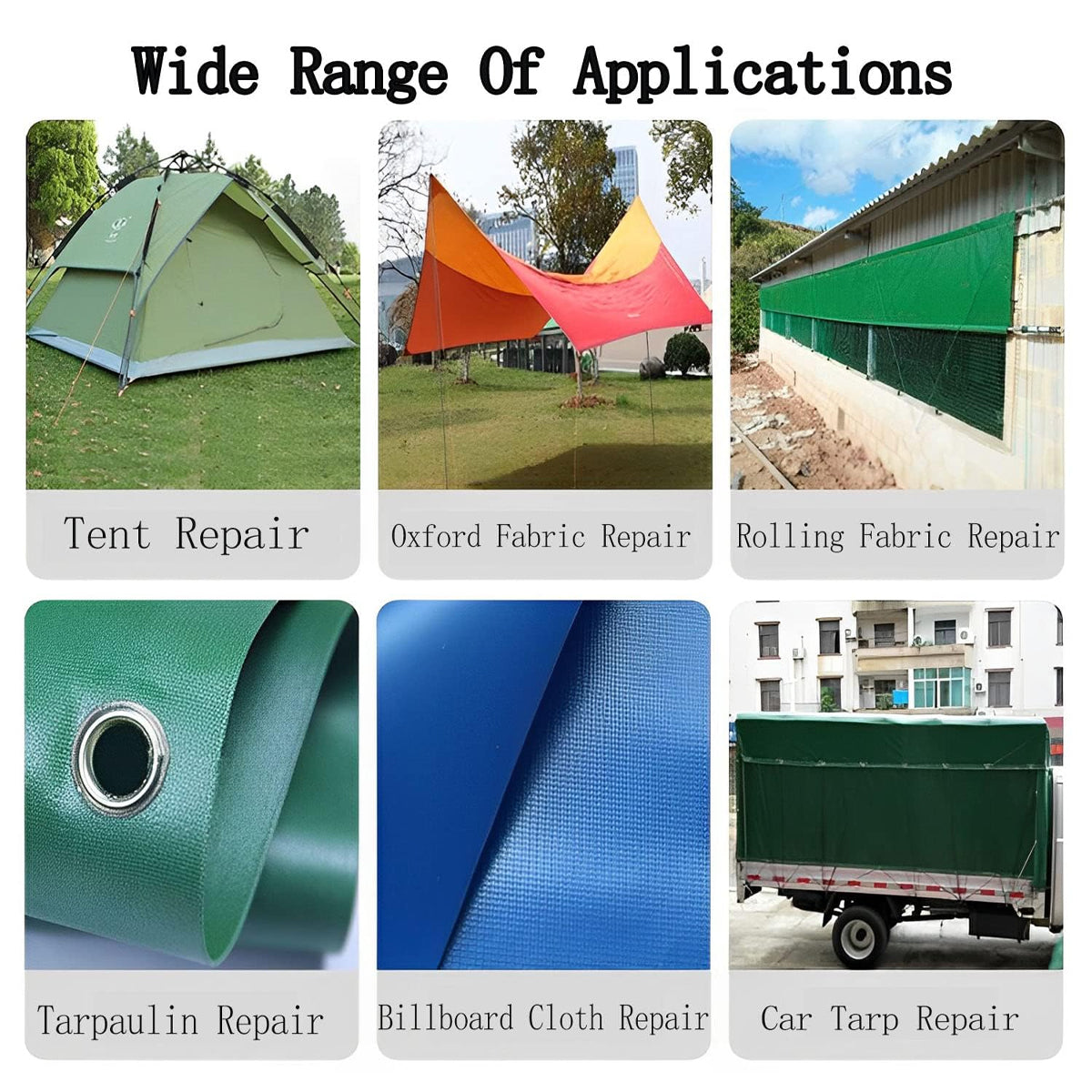 High Adhesive Tarpaulin Repair Tape Tent Awning Fix Patch Waterproof Universal - Green - 8cm x 5m