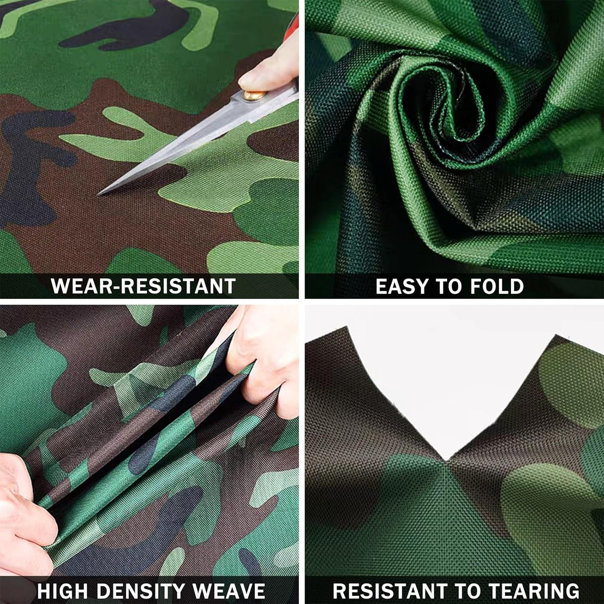 Camouflage Tarpaulin Tarp Cover Outdoor Rainproof Ground Sheet Heavy - 3x3m