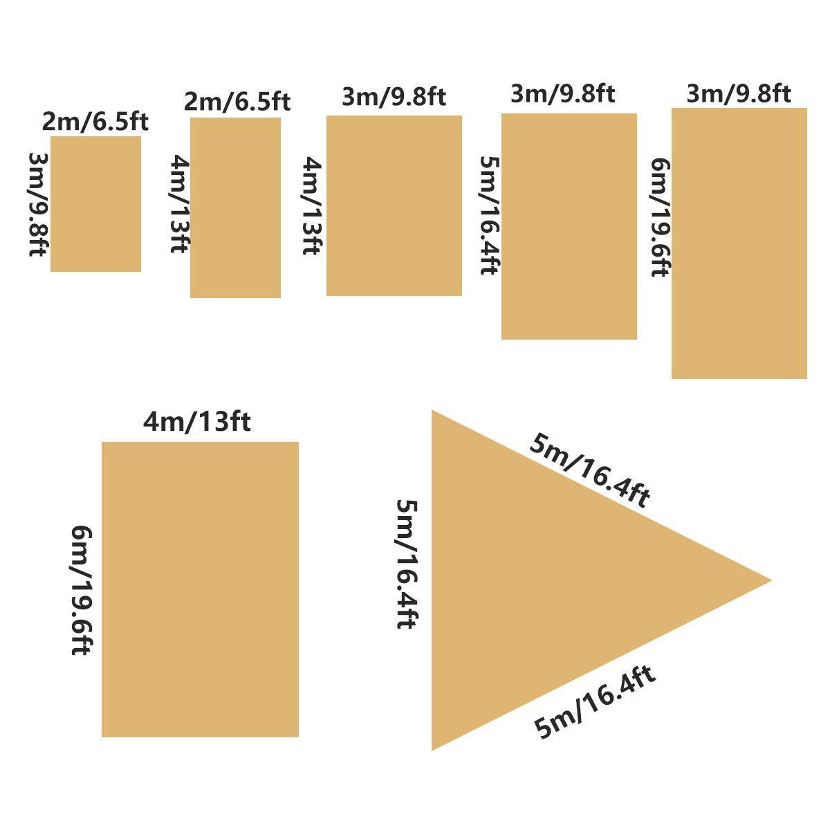 Outdoor Breathable Shade Sail Canopy Triangle Square Patio Garden Sun Shade - 2*4m(Rectangular)