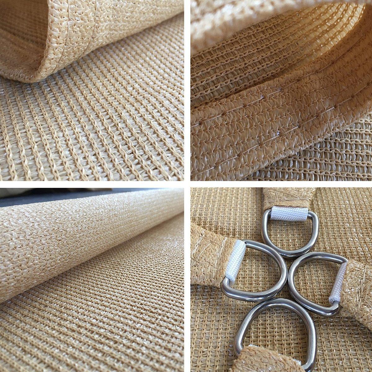 Outdoor Breathable Shade Sail Canopy Triangle Square Patio Garden Sun Shade - 2*4m(Rectangular)