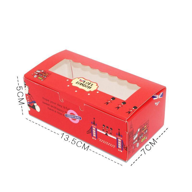 50PCS Set of 2 Premium Cake Packaging Boxes Clear Window Food Grade Cardboard - Swan-50pcs