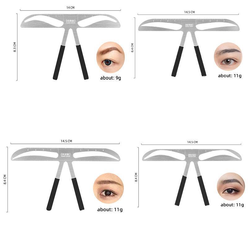 Brow Stencil Shaper Tattoo Eyebrow Kit Ruler 3D Balance Template Makeup Tool Au - #2 Classic Eyebrow