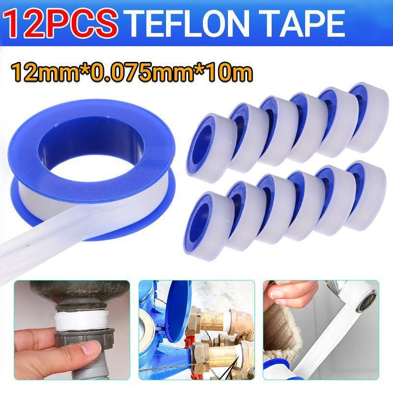 12X Teflon Tape 12mmx10m White Thread Plumbing Tape Plumbers Sealing Water