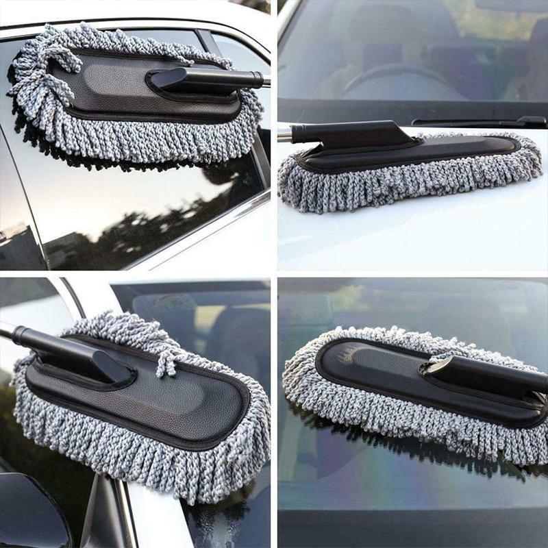 Car Wash Duster Brush Microfiber Telescopic Cleaning Tool for Vehicle Detailing