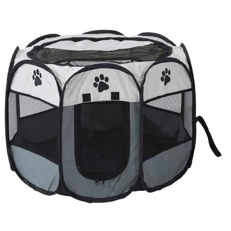 8 Panel Pet Tent Playpen Dog Cat Play Pen Bags Kennel Portable Puppy Crate - L (91X91X58CM)