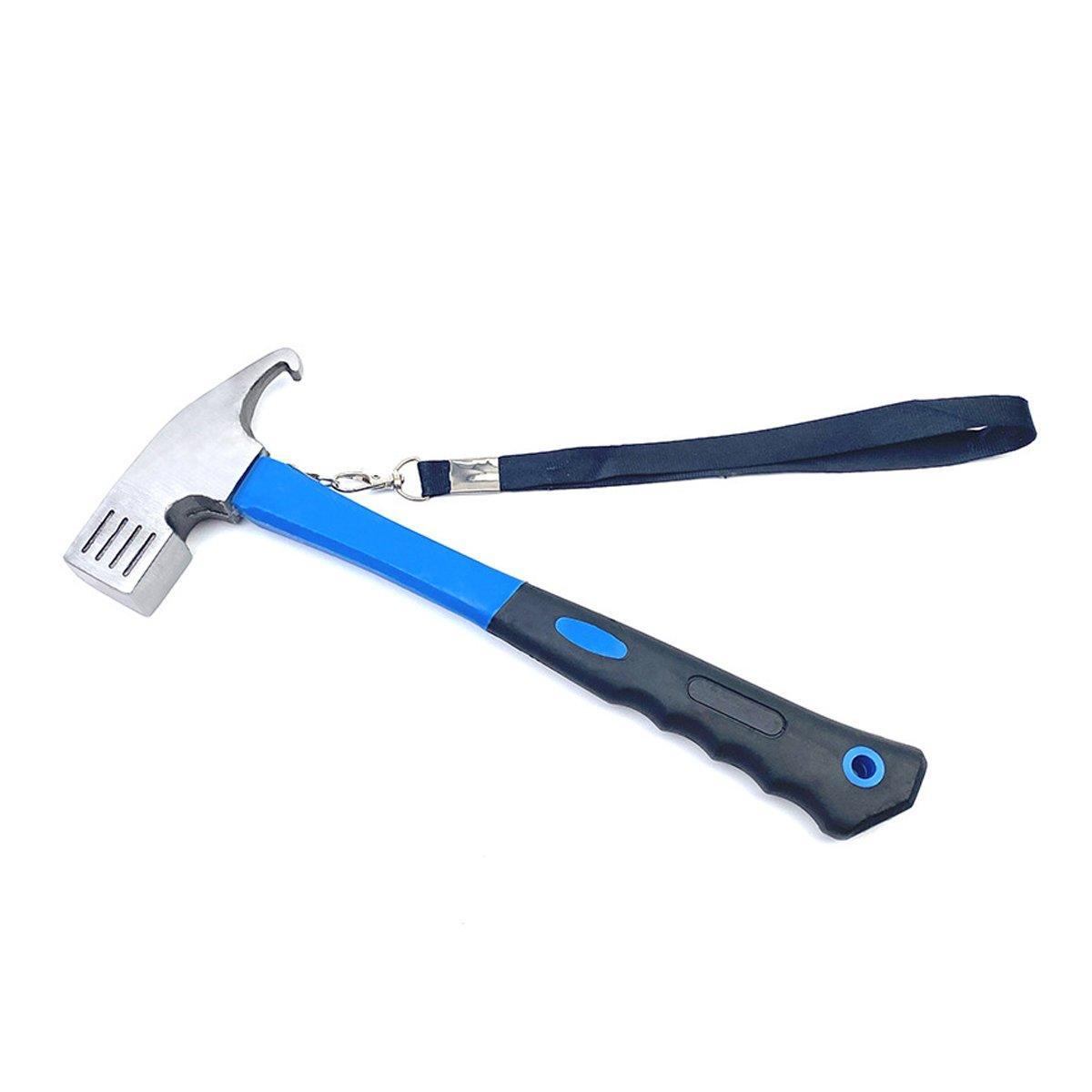 Outdoor Camping Hammer Tent Stake Puller Ground Hammer Heavy Duty Camping Tool - Blue