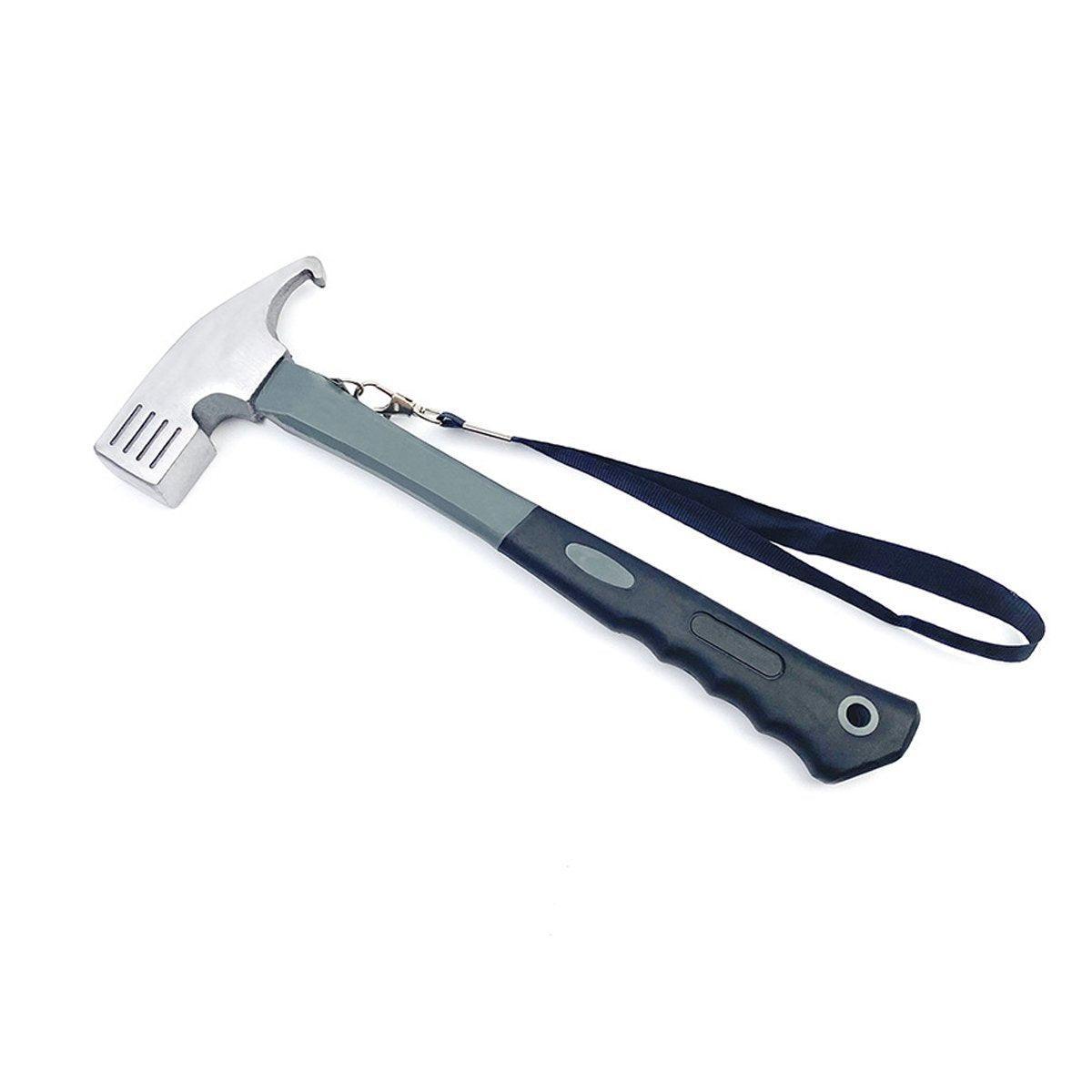 Outdoor Camping Hammer Tent Stake Puller Ground Hammer Heavy Duty Camping Tool - Grey