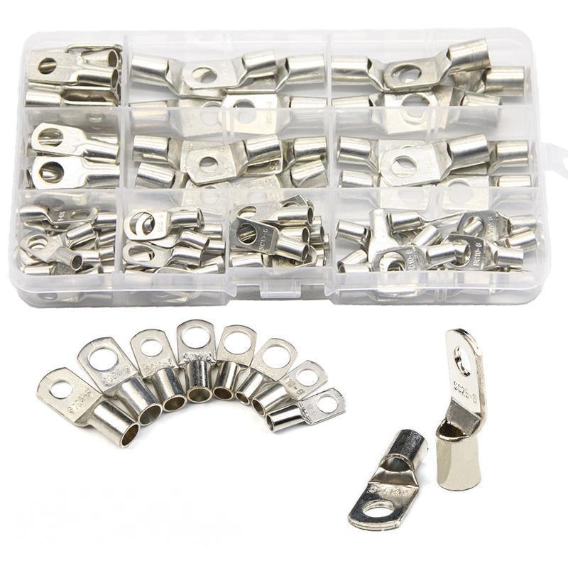 240Pcs 4WD Cable Lug Ring Battery Copper Tube Connector Kits Terminal Crimper - 240X SC4-SC25 Cable Lug Kits+Heat Shrink Tube