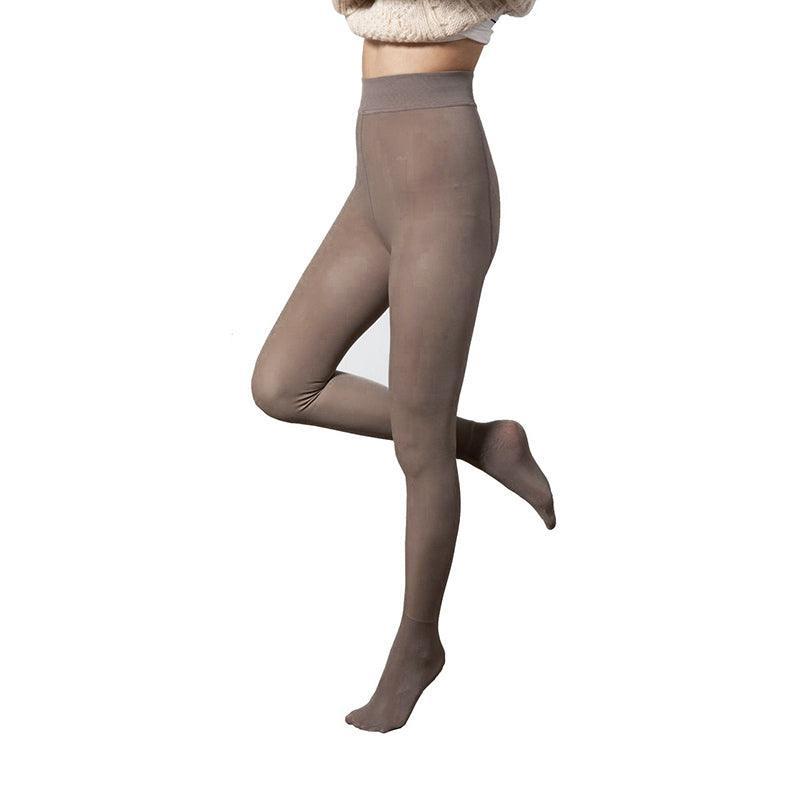 Womens Thermal Lined Translucent Pantyhose Winter Warm Fleece Tights Stockings - Coffee-220g