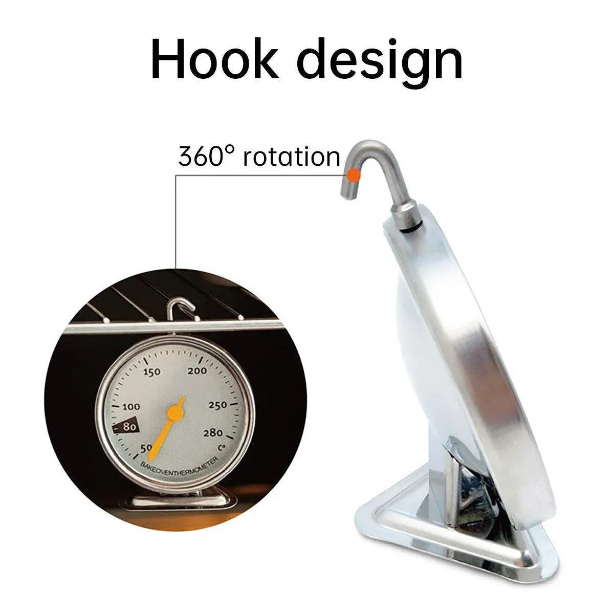 1-Piece Mechanical Oven Thermometer with Hook and Stand
