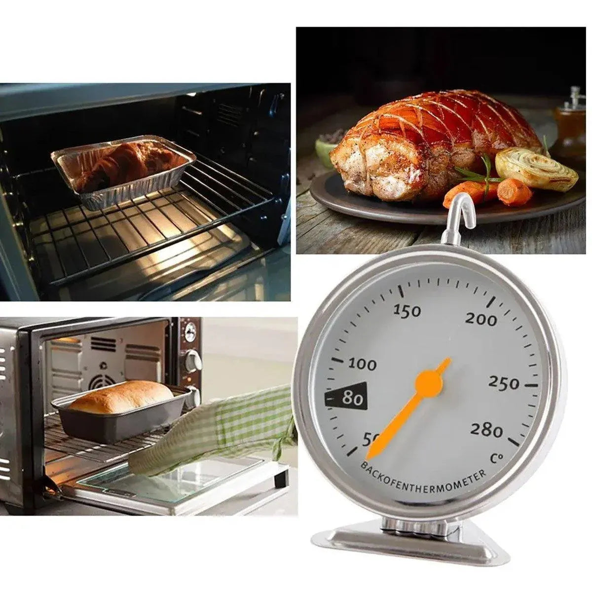 1-Piece Mechanical Oven Thermometer with Hook and Stand