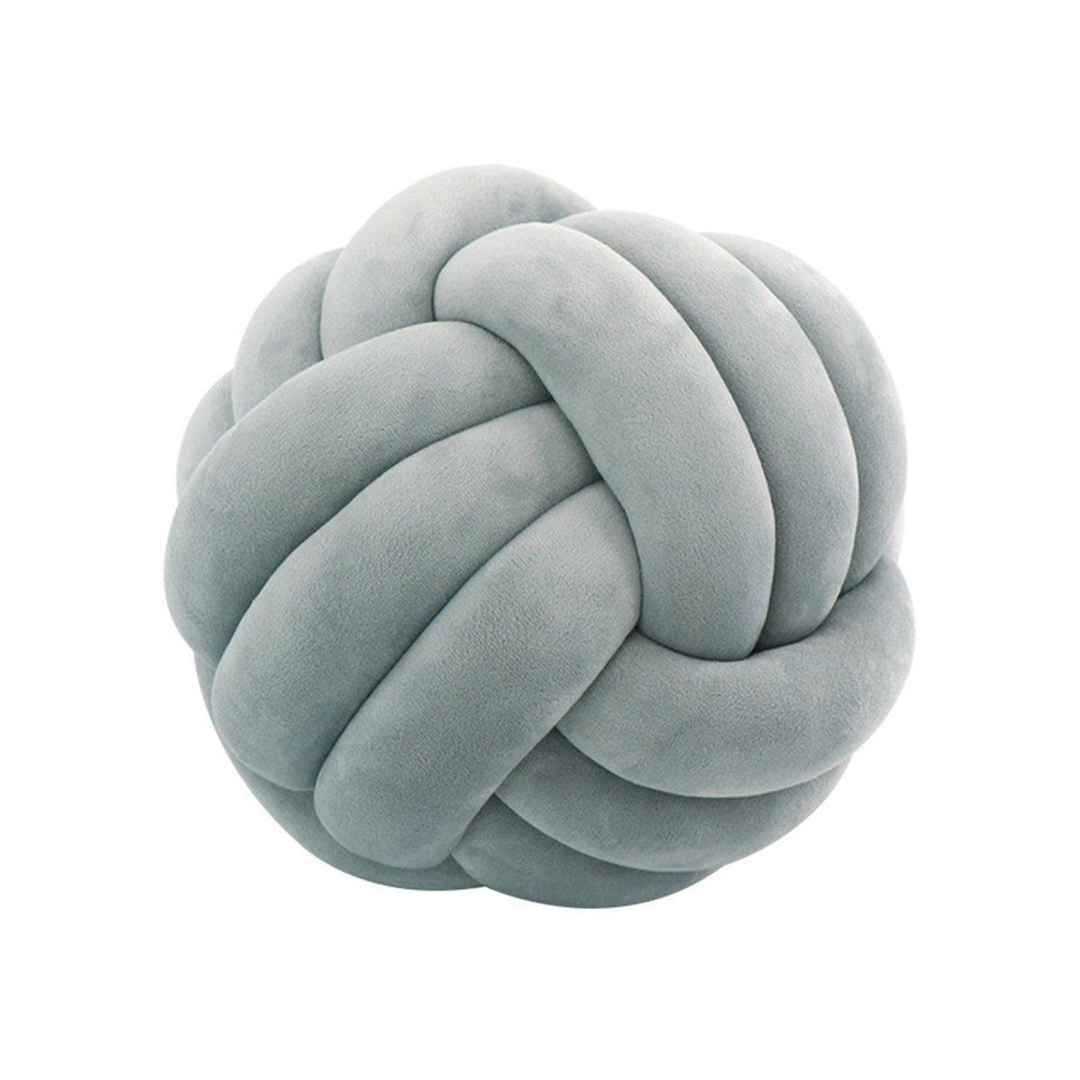 Three-Strand Braided Round Pillow Sofa Cushion Decorative Pillow for Living Room - Cream White