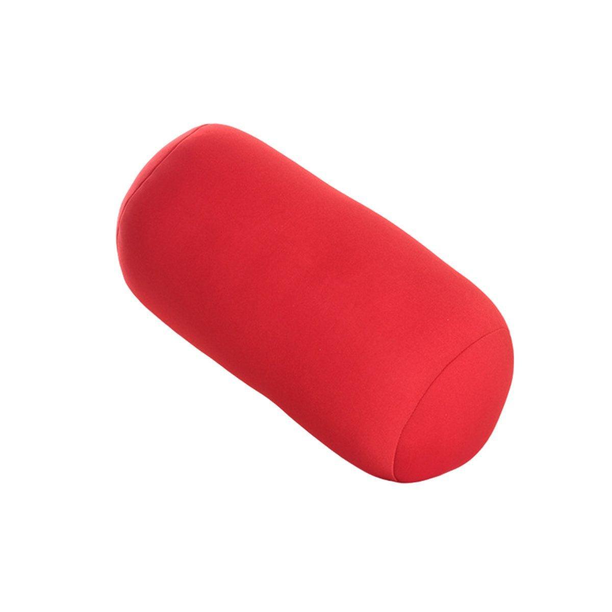 Solid Color Cylindrical Foam Particle Pillow Multi-Functional Neck Waist Support - Purple