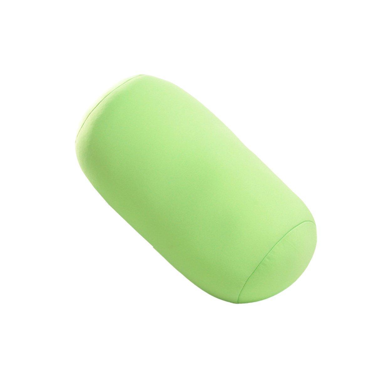 Solid Color Cylindrical Foam Particle Pillow Multi-Functional Neck Waist Support - Red