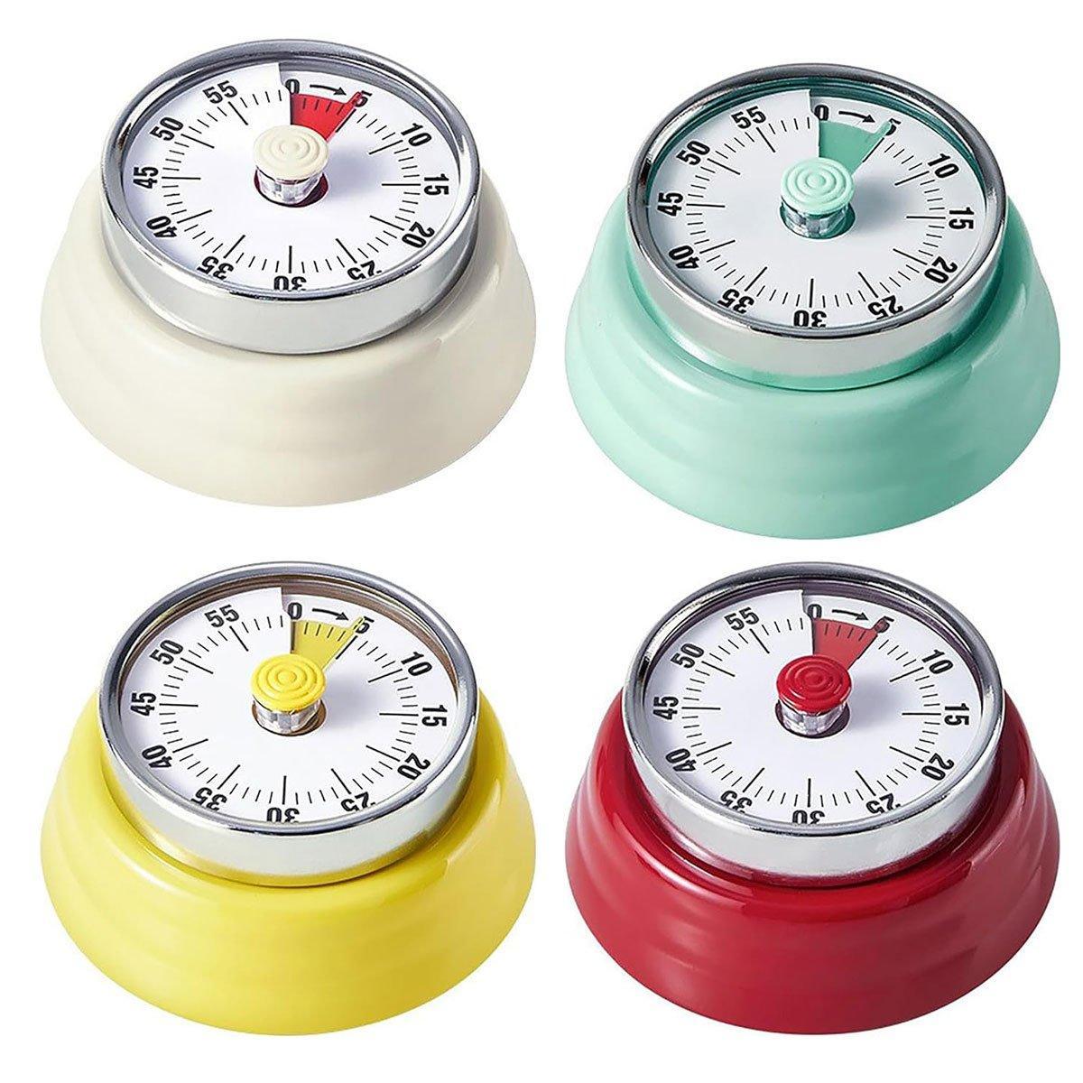 60 Minutes Visual Analog Timer Countdown Clock Time Management Kitchen Tool - Red