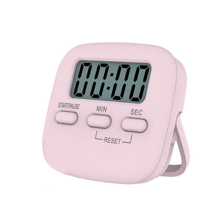 Digital Kitchen Timer 99 Minute Countdown Clock With LCD Display and Metal Mount - Pink