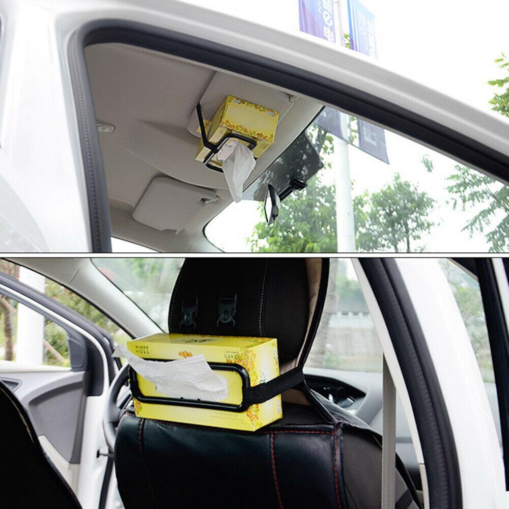 Visor Back Seat Napkin Box Car Tissue Holder Auto Elastic Belt Sun Paper Rack Au