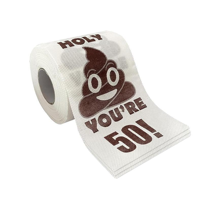 Prank Gag Printed Poop Funny Toilet Paper Roll Novelty Gag Gift for Pranks - 50old