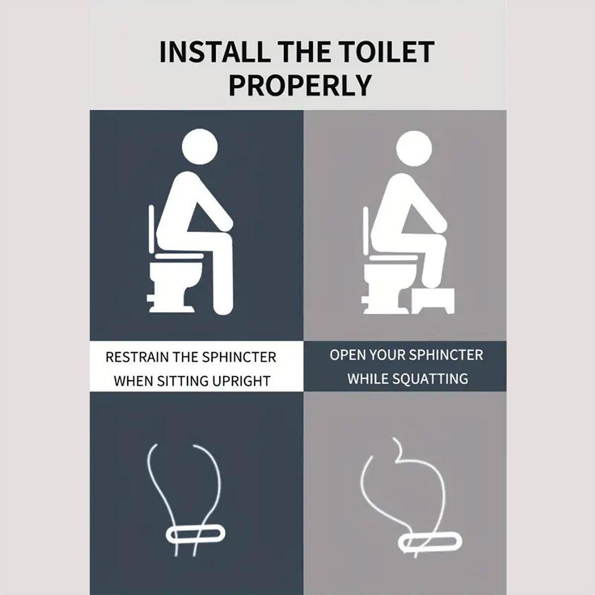 Toilet Stool Anti-Slip Bathroom Footstool for Home Use with Stable Support Design - White