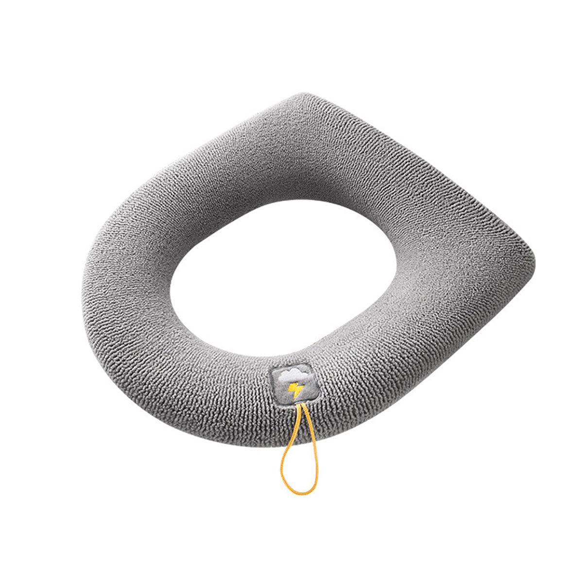 Soft Toilet Seat Bathroom Washable Warmer Cushion Mat Cover Pad Hook New Lid Au - Grey