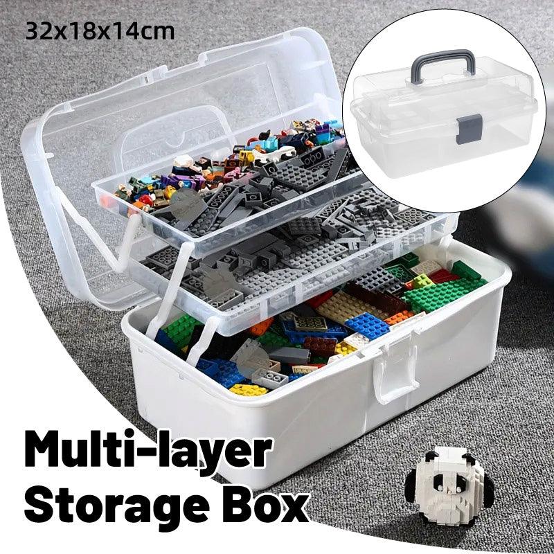 Translucent Three Layer Toolbox Multifunctional Folding Storage Box Organizer