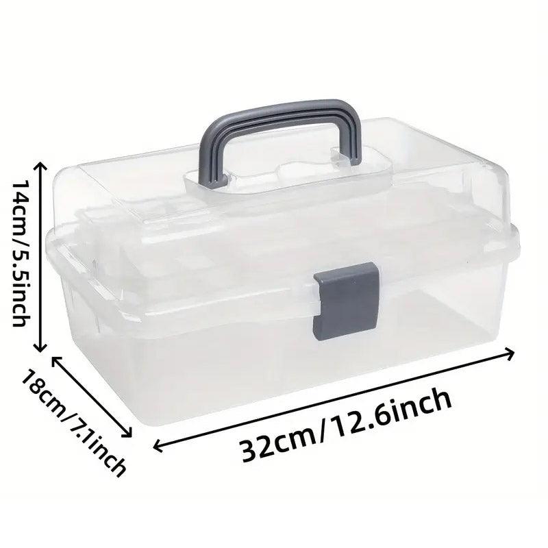 Translucent Three Layer Toolbox Multifunctional Folding Storage Box Organizer