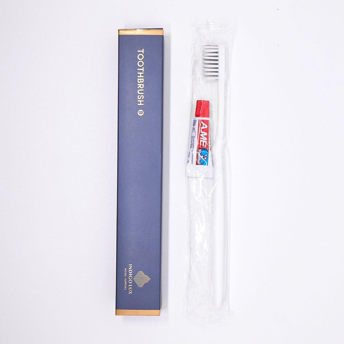 Star Hotel Toiletries Toothbrush and Toothpaste Set for Guesthouse Travel Use - B
