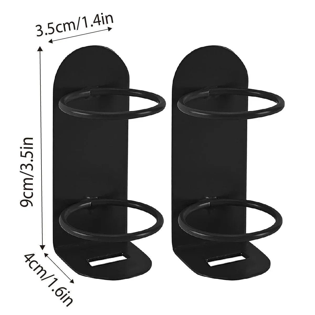 2-Piece Black Wall-Mounted Toothbrush Holder Set