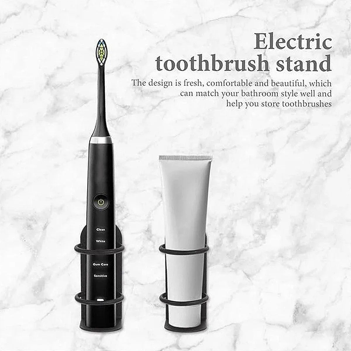 2-Piece Black Wall-Mounted Toothbrush Holder Set