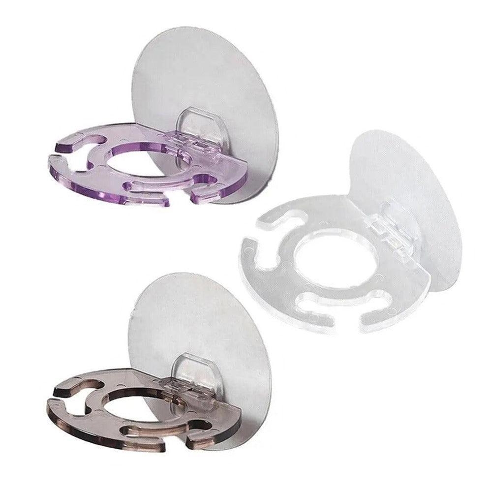 Toothbrush Holder Wall Mount Sucker Bathroom Suction Cup Toothpaste Storage Rack - Purple