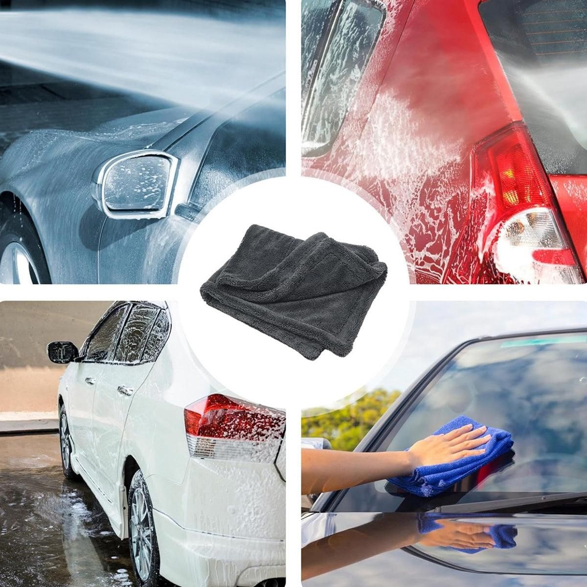 1-Piece 90 x 60 cm Twisted-Weave Car Drying Towel, Grey