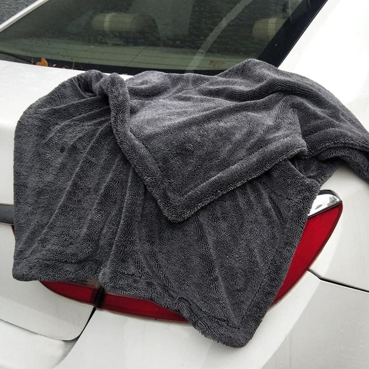 1-Piece 90 x 60 cm Twisted-Weave Car Drying Towel, Grey