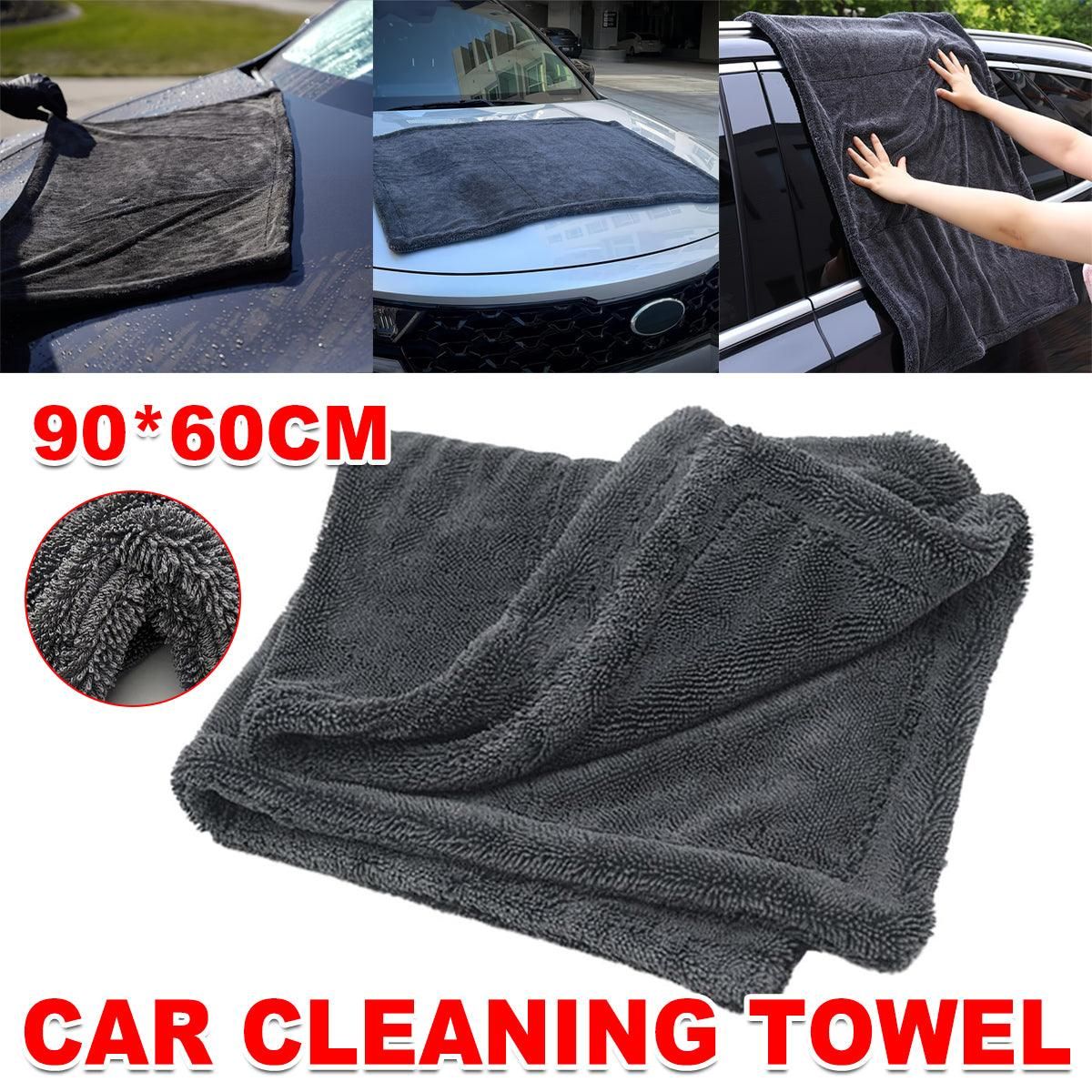 1-Piece 90 x 60 cm Twisted-Weave Car Drying Towel, Grey