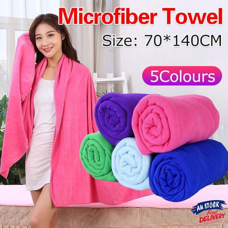Microfiber Towel Gym Sport Footy Travel Camping Swimming Beach Bath Microfibre - Pink